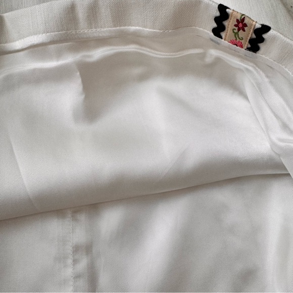 Miu Miu White Denim Mini Skirt With Floral Trim size 40 - Picture 11 of 14